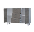 Комод с 3мя ящиками и 2 дверями на ножках К-2 ЭГО, бетон/камень 