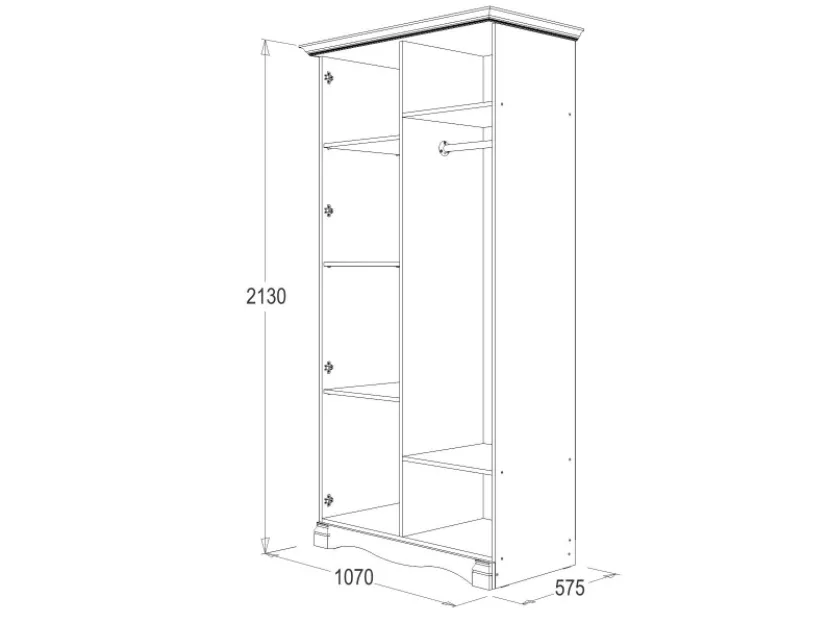 Шкаф 2-х дверный Ольга 1Н 