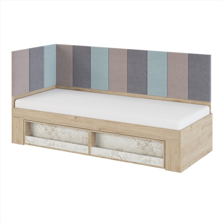 Кровать 0,8 с мягкими элементами 0,8 и 2,0 Алиса (мод.1.3) 