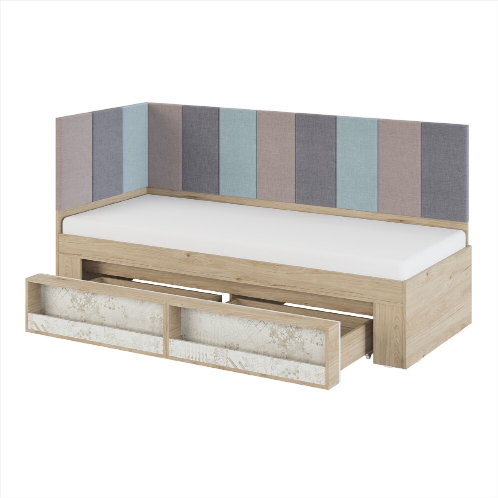 Кровать 0,8 с мягкими элементами 0,8 и 2,0 Алиса (мод.1.3) 