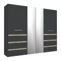 Шкаф для одежды и белья 6-створчатый 7 Анона, Антрацит 