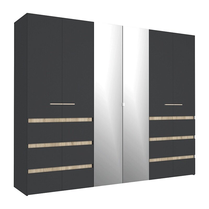 Шкаф для одежды и белья 6-створчатый 7 Анона, Антрацит 