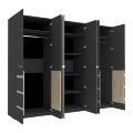 Шкаф для одежды и белья 6-створчатый 7 Анона, Антрацит 
