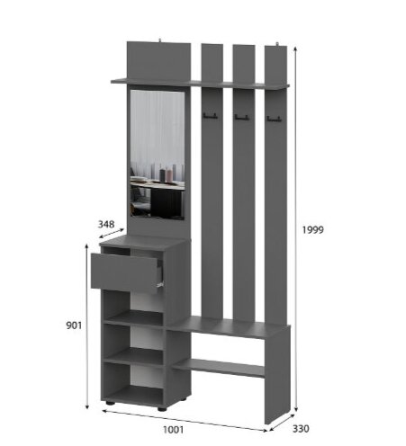 Вешалка с зеркалом Денвер 