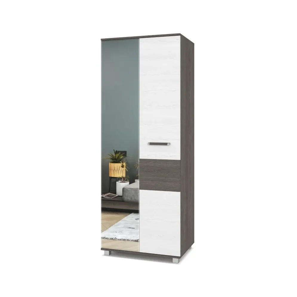 Шкаф двустворчатый с зеркалом В21 Виора, Ясень Анкор 