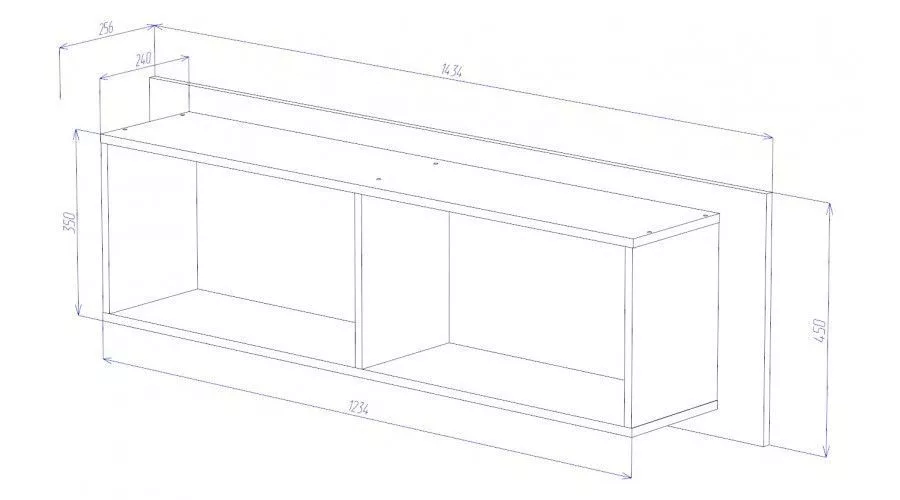 Антресоль АН-02 Бостон, дуб Вотан 
