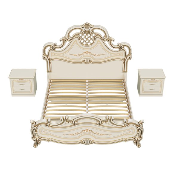 Кровать шелкография СГ-10Ш Грация, Слоновая кость ​ 