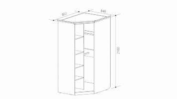 Шкаф угловой с зеркалом ШиК-3 (Уголок школьника 2)