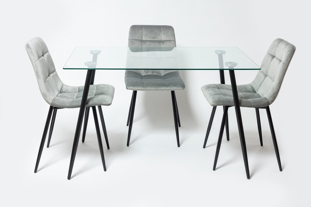 Обеденная зона Стол UDT 5003 \ Стул UDC 7094 Серый (3шт)  