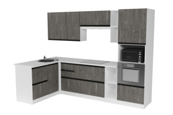 Кухонный гарнитур Ноктюрн мега прайм, 150х270 см