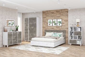 Пенал с 1 дверью и 1 ящиком на ножках П-1 ЭГО, бетон/камень