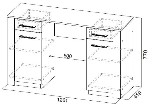 Стол туалетный Гамма 20 (серия 4) 