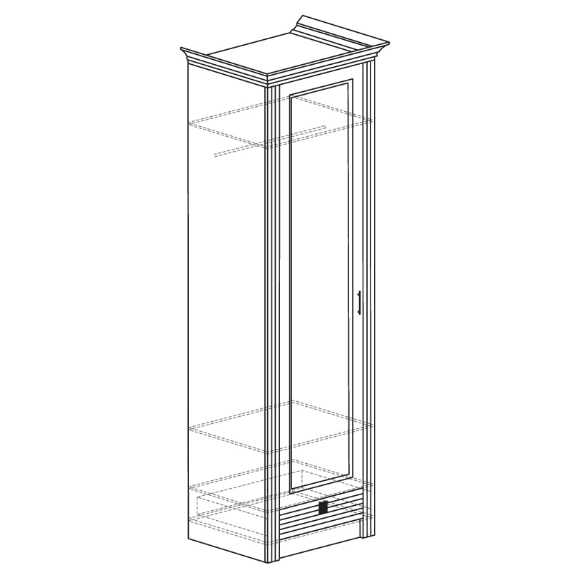 Шкаф однодверный Орлеан, Ясень темный 
