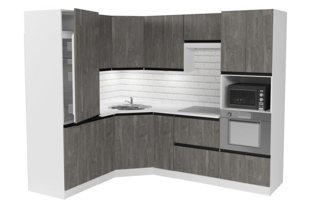 Кухонный гарнитур Ноктюрн оптима, 180х240 см 