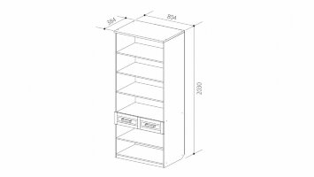 Шкаф 2-х дверный со стеклом Юниор-7