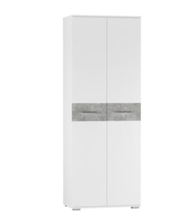 Шкаф 2-х створчатый Бьянка, Белый/Бетон светлый 