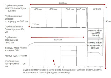 Кухонный гарнитур Аликанте, 2800 мм (арт. 35), чесура pink