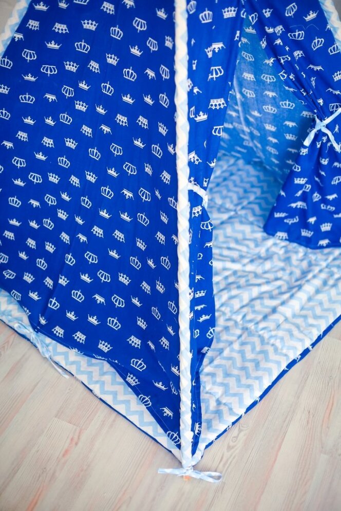 Детский вигвам игровой, синие короны 