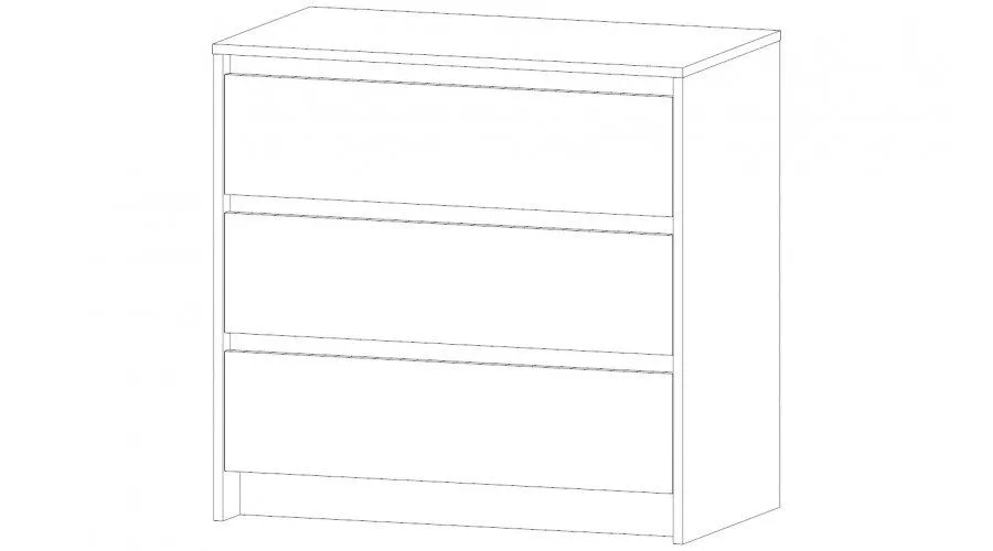 Комод 3 ящика Бостон, дуб Вотан 
