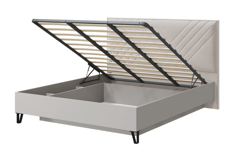 Кровать с мягким изголовьем и подъемным механизмом Кашемир 