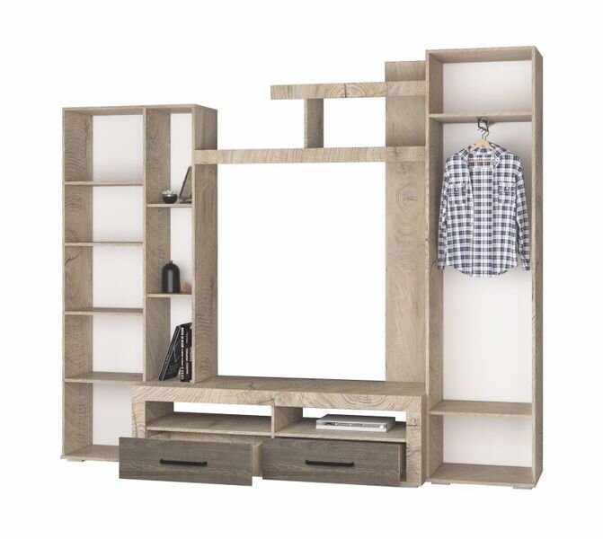 Гостиная Марсель-4, дуб крафт табачный/дуб крафт белый 