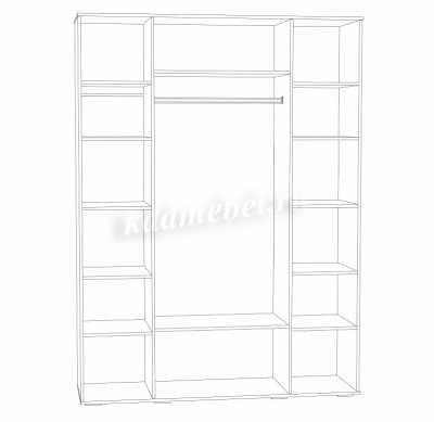 Шкаф 4-х створчатый Бьянка, Белый/Бетон светлый 