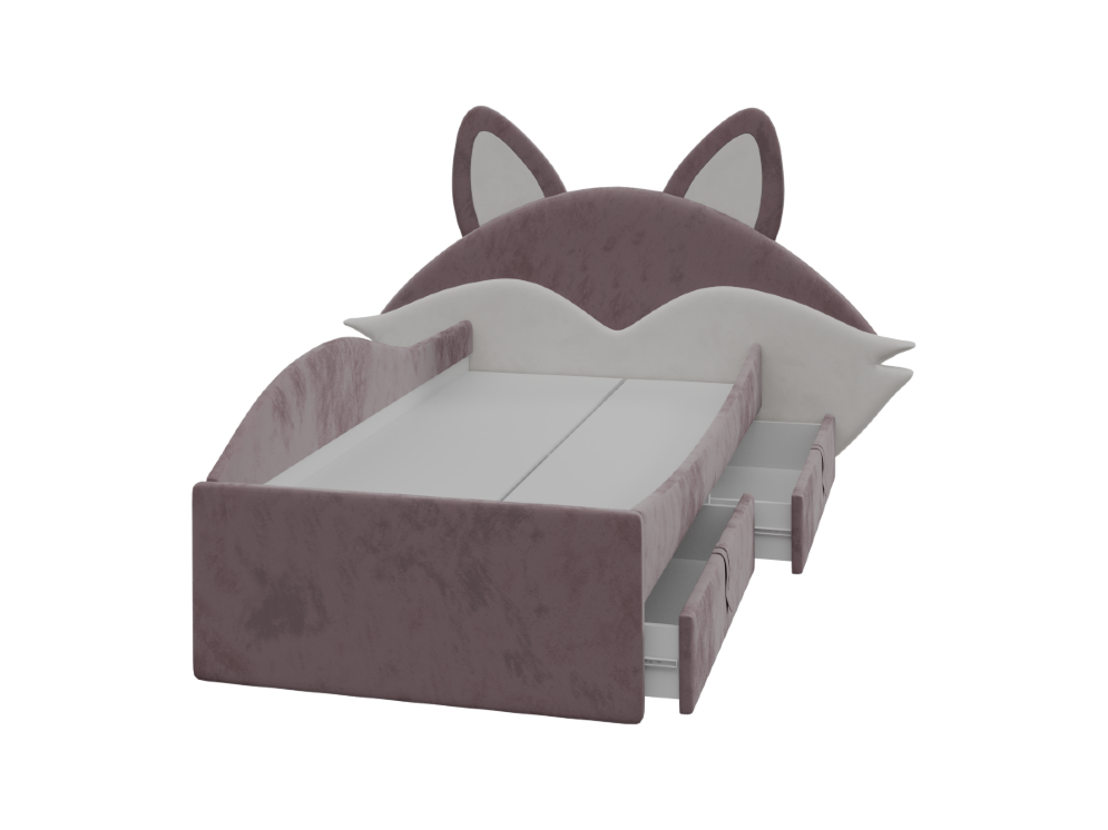 Кровать с 2 ящиками в мягкой обивке Фокс (Лиса)  ПМ-332.18 исп.2