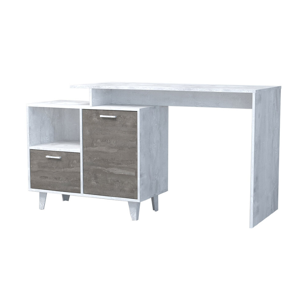 Стол письменный 1 дверь и 1 ящик на ножках Ст-2 ЭГО, бетон/камень 