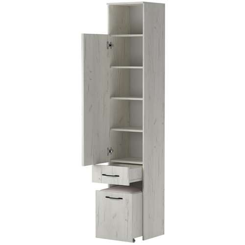 Пенал с пуфом и зеркалом Италия, Крафт Белый 