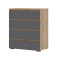 Комод КМ-02 (4 ящика) Хелен, Графит 