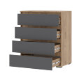 Комод КМ-02 (4 ящика) Хелен, Графит 
