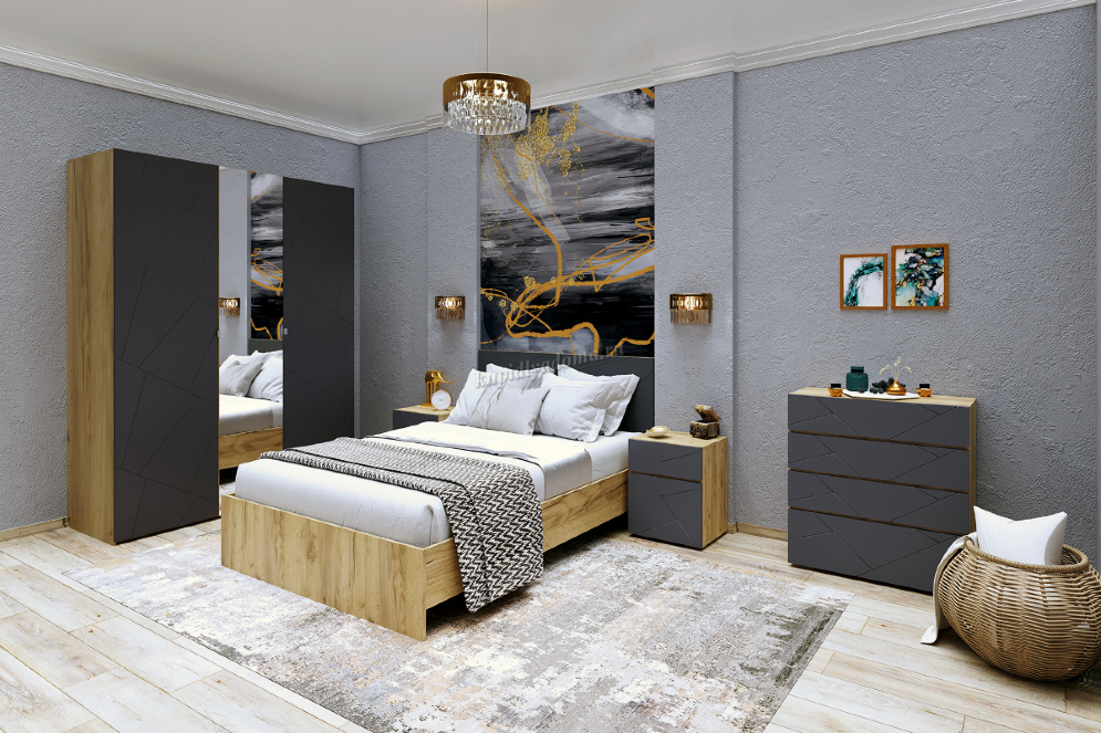 Комод КМ-02 (4 ящика) Хелен, Графит 