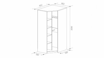 Шкаф угловой с зеркалом Юниор-7 (Прованс)