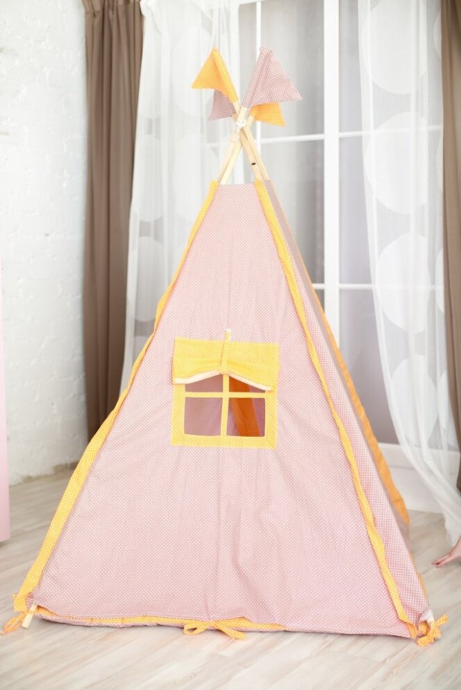 Детский вигвам игровой, розовый горох 