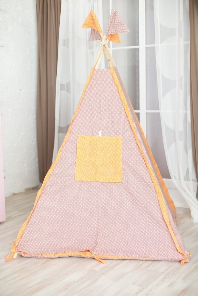 Детский вигвам игровой, розовый горох 