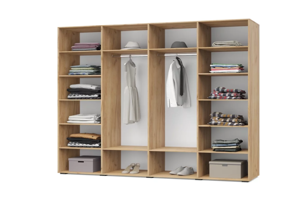 Шкаф 4-х дверный Стоун С41, Анкор темный / Анкор светлый 