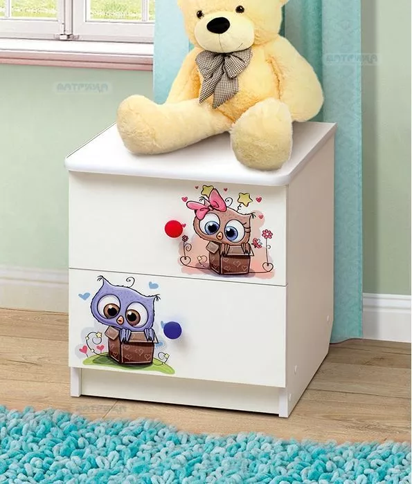 Тумба прикроватная с фотопечатью Совята 