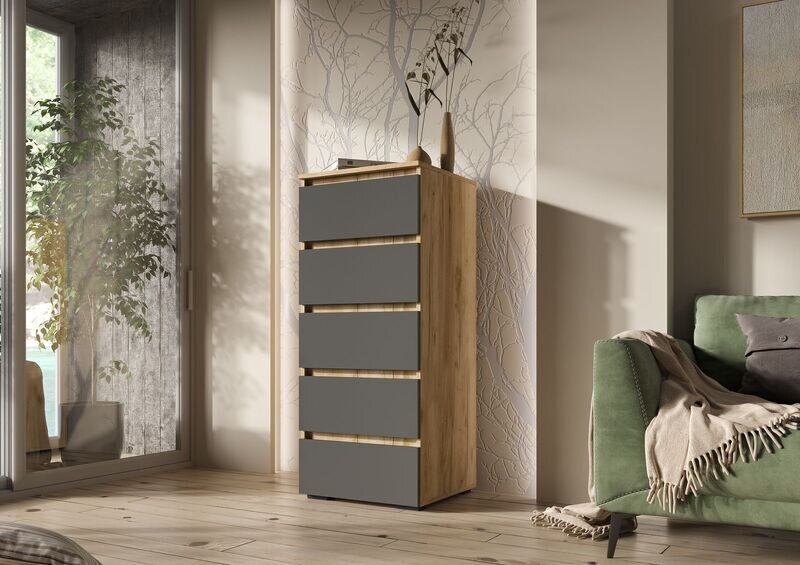 Комод КМ-03 (5 ящиков) Хелен, Графит 