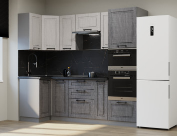 Кухонный гарнитур Аликанте, 1000х2500 мм (арт. 6) чесура светлый/чесура темный