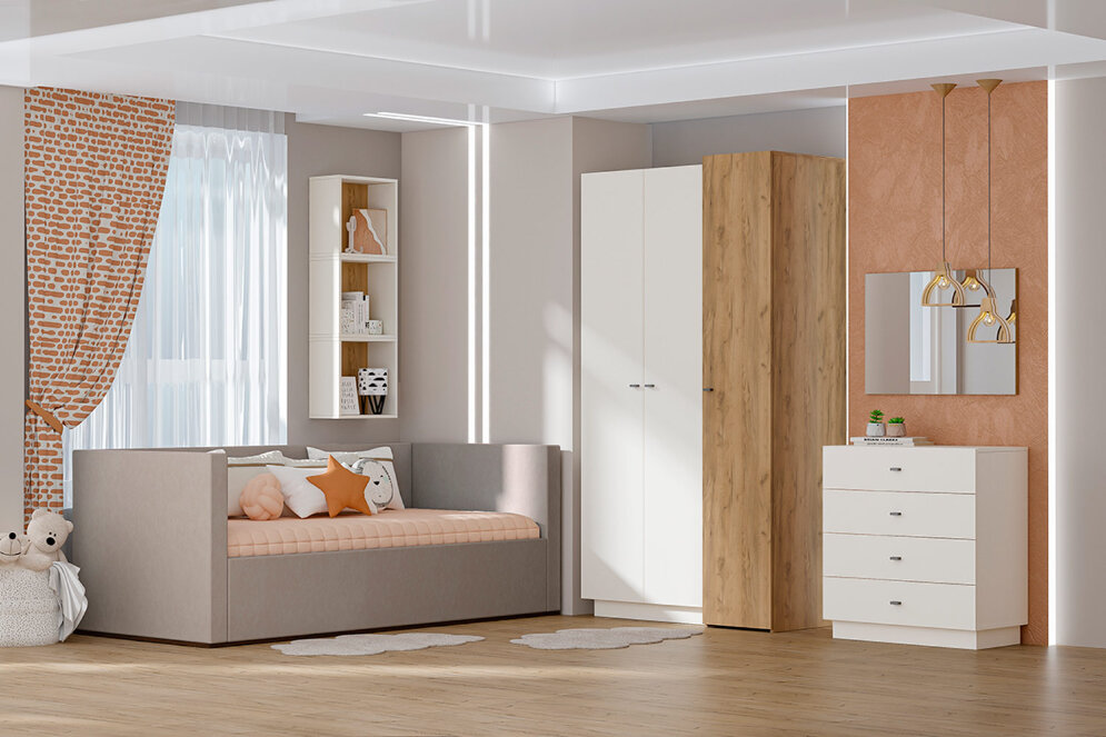 Комод 4 ящика К-1 Квадро, миндаль 