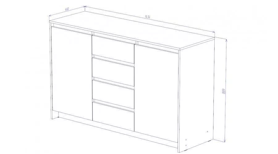 Комод большой Бостон, дуб Вотан 