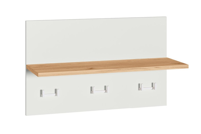 Вешалка с полкой Октава, Белый / Дуб крафт золотой 