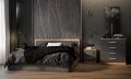  Кровать двуспальная Мартина,  графит/дуб крафт  