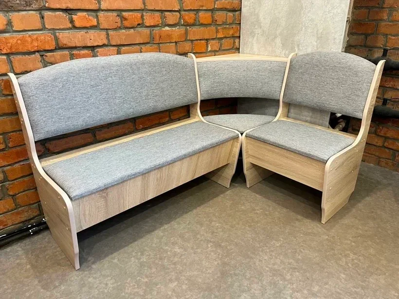 Кухонный уголок Нео, рогожка, серый 