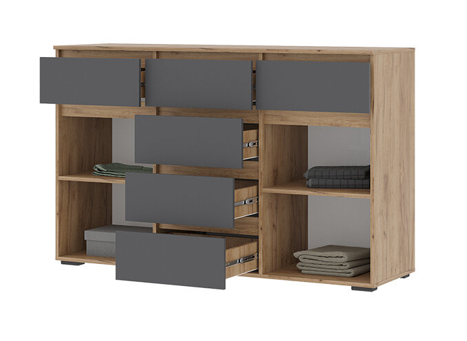 Комод КМ-05 (6 ящиков) Хелен, Графит 