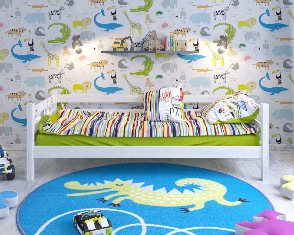 Детская кровать Сонечка с задней защитой 