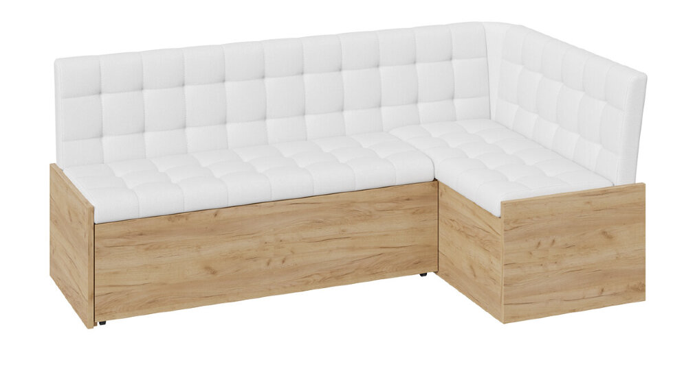 Кухонный уголок со спальным местом Форест, Дуб крафт золотой/Кожзам белый 