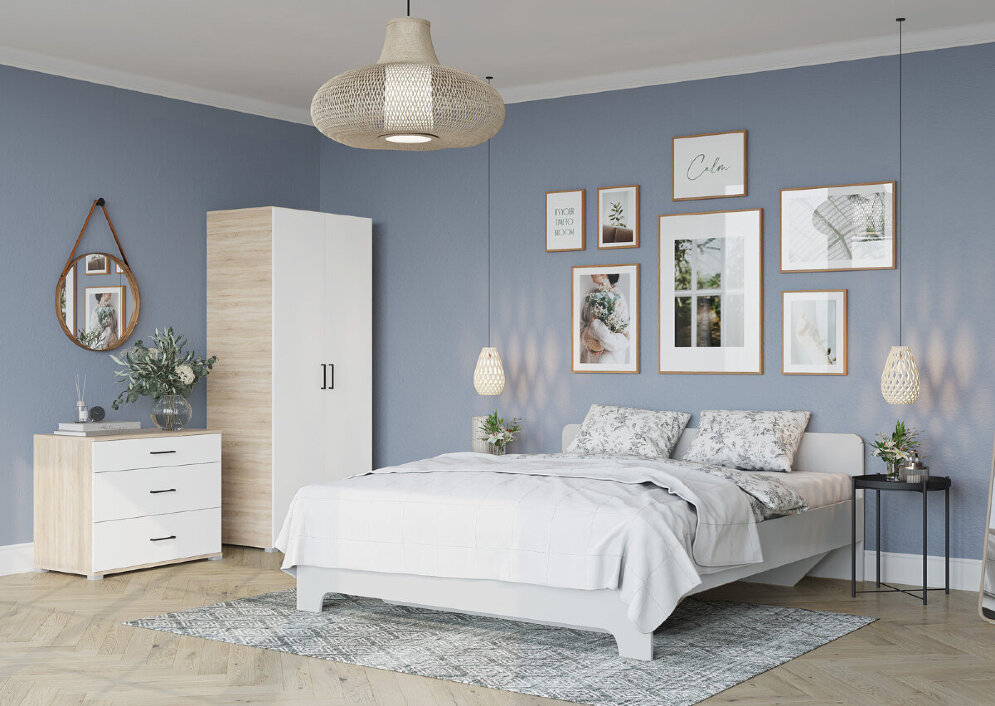 Модульная спальня Victor 2, сонома/белый  