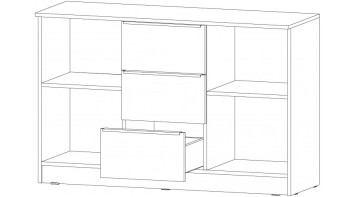 Комод большой Элегант , Графит