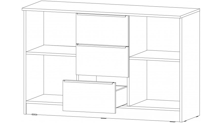 Комод большой Элегант , Графит 